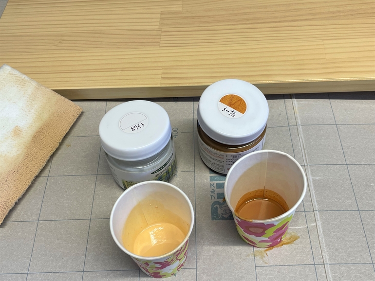 EURO　集成材カウンター塗装